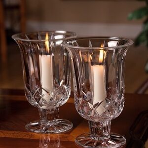 Crystal Hurricane Candle Holders - Clear